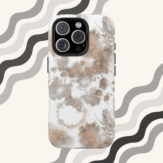 Tan Splatter Tie Dye Phone Case