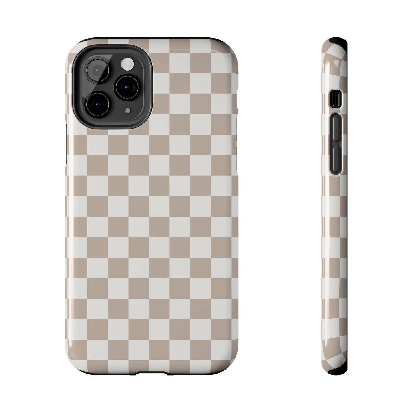 Beige Checkered Phone Case