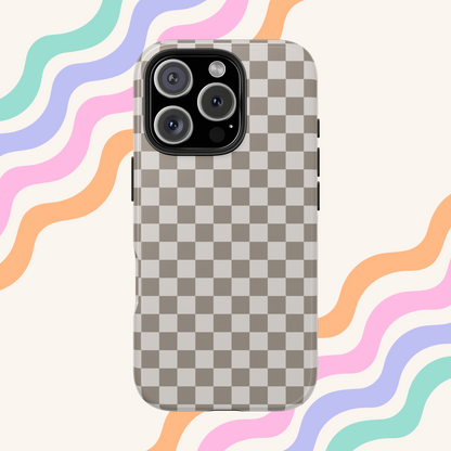 Mocha Checkered Phone Case