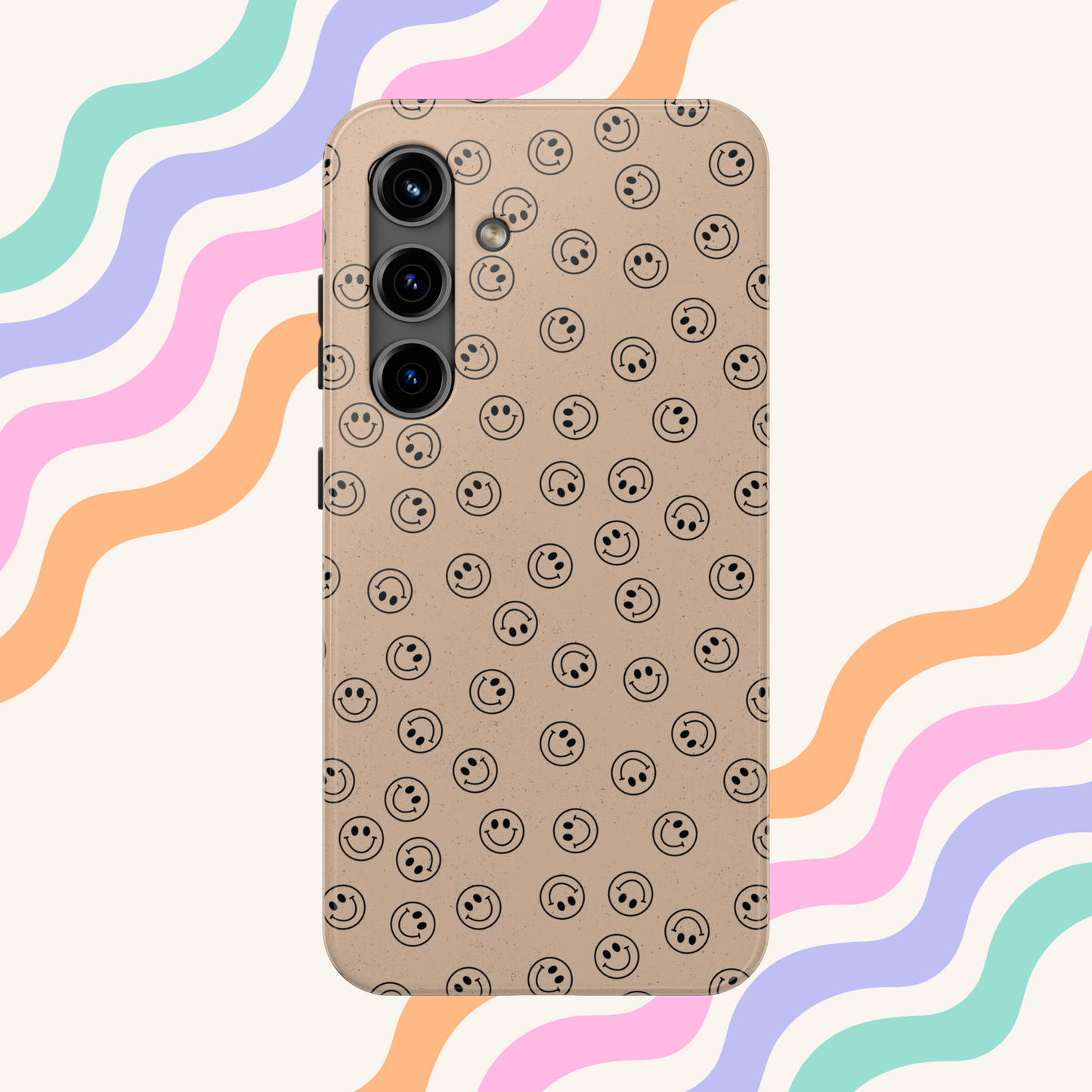 Beige Smileys Phone Case